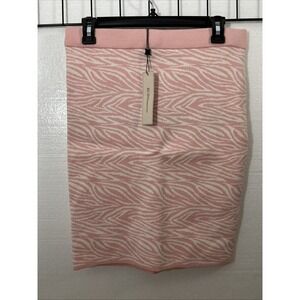 BCBGeneration Pink and White Zebra‎ Knit Bodycon Skirt - NWT- Size M SKU 60036